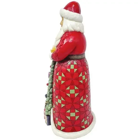 Enesco Jim Shore Heartwood Creek Santa with Christmas Tree Coat Figurine NEW